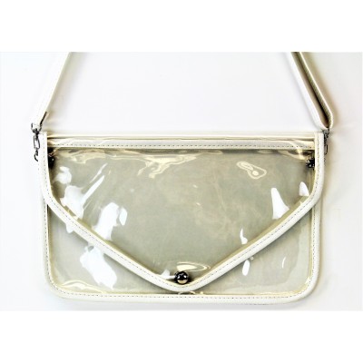 9167 -WHITE LINING TRANSPARENT CLUTCH BAG